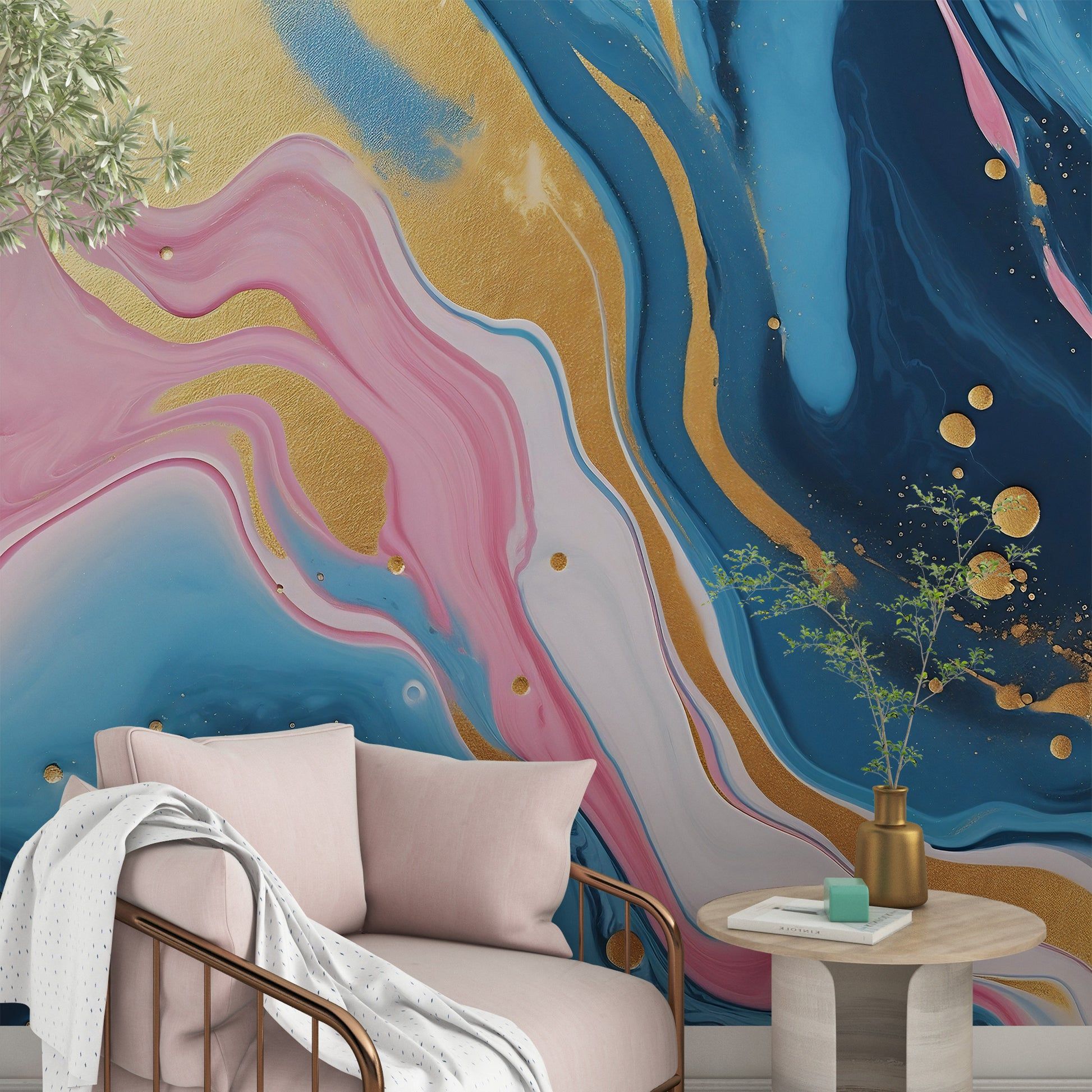 1946x1946 Alcohol Ink Mural. Abstract Art Wall Paper. Peel And Stick Wallpaper Pre Pasted / 94.5 X 75.6