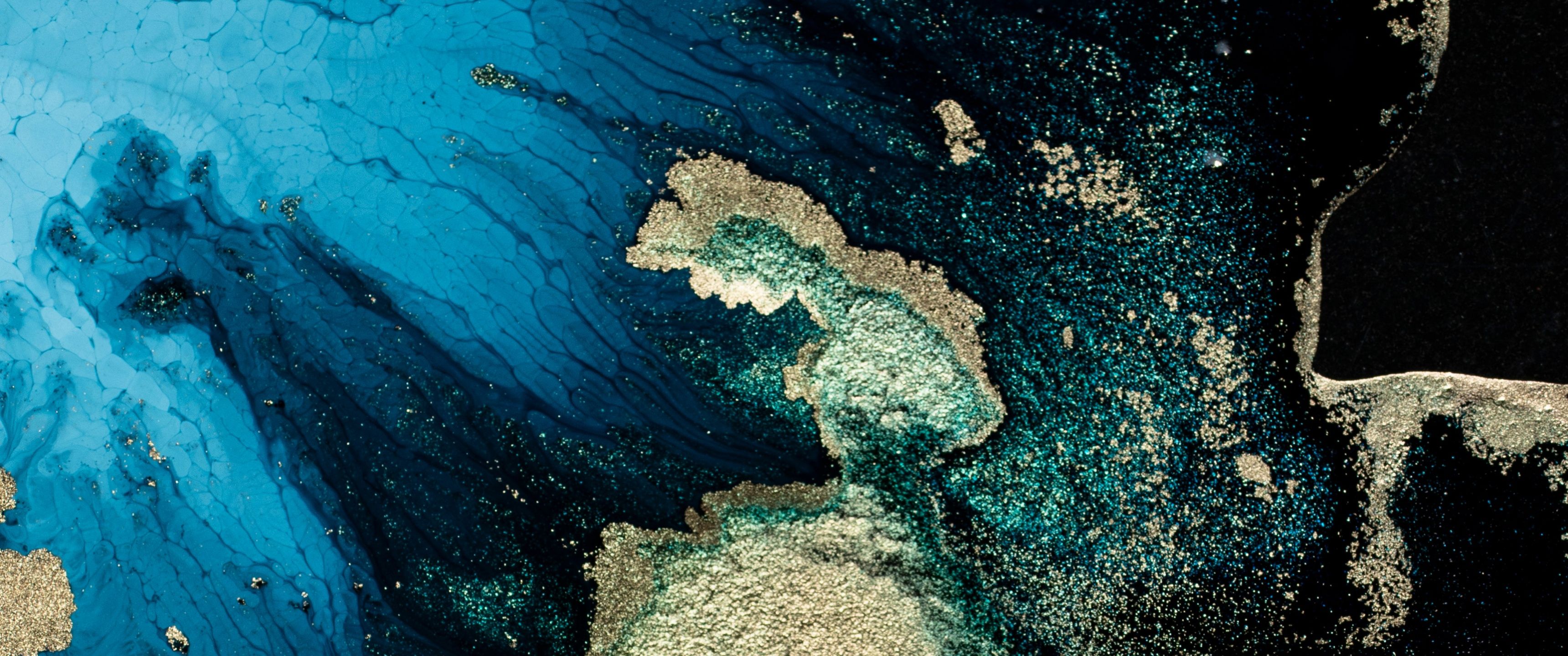3440x1440 Macro Wallpaper 4K, Liquid art, Ink art, Patterns
