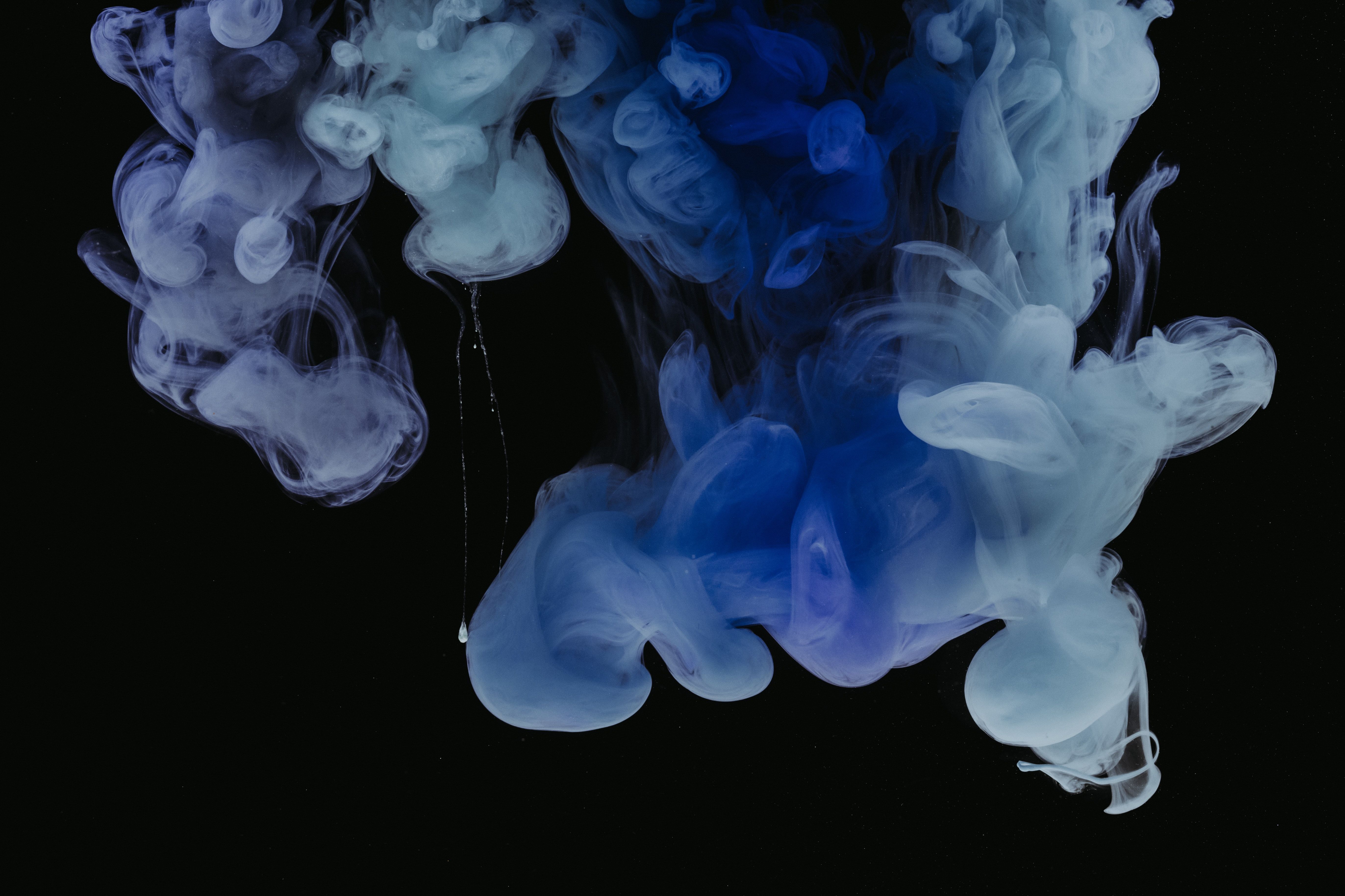 5487x3658 Download Blue Abstract Smoke Abstract Blue 4k Ultra HD Wallpaper