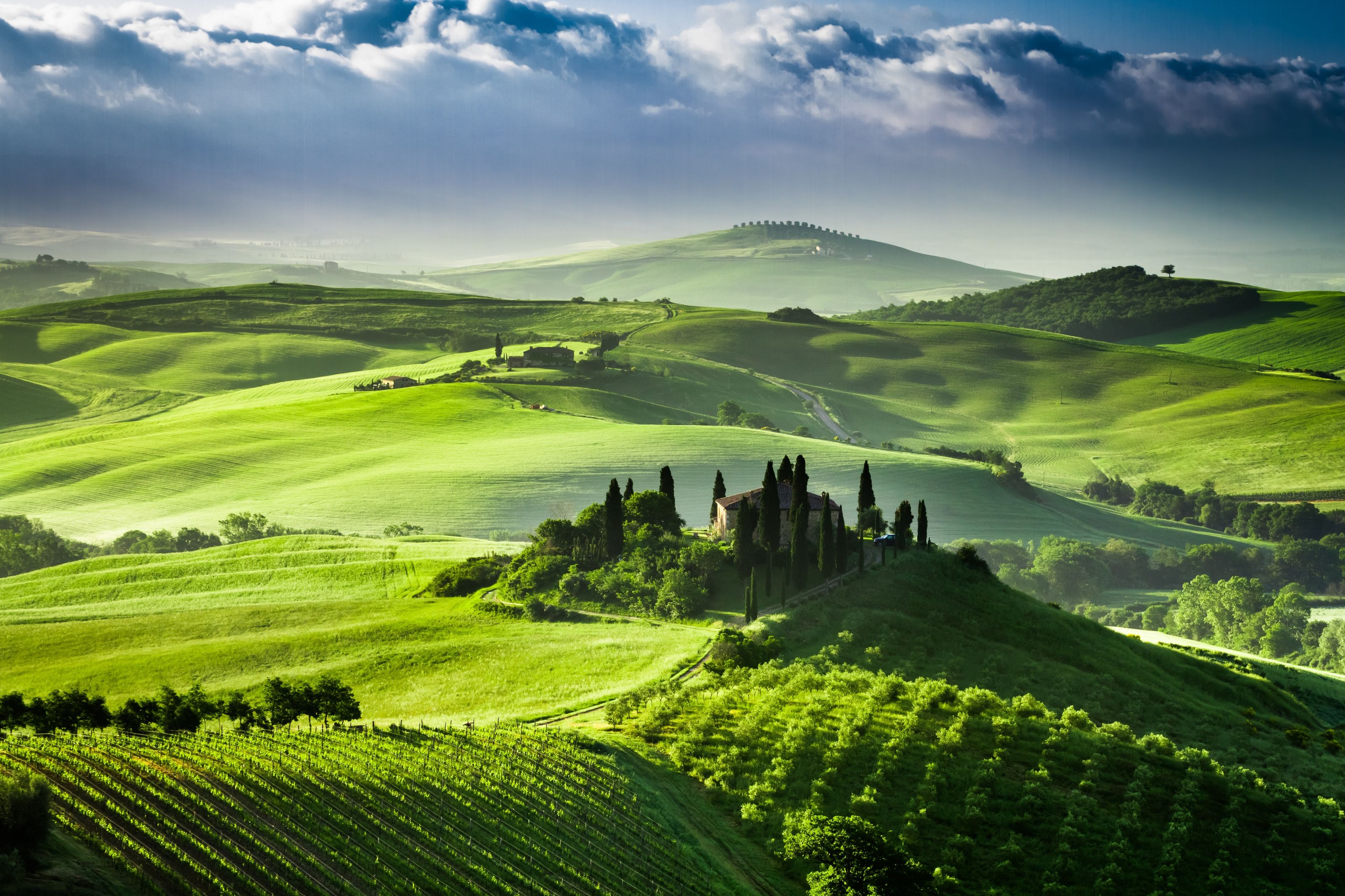 3200x2134 Beautiful Sunrise In The Valley Of San Quirico d Orcia Wall Mural