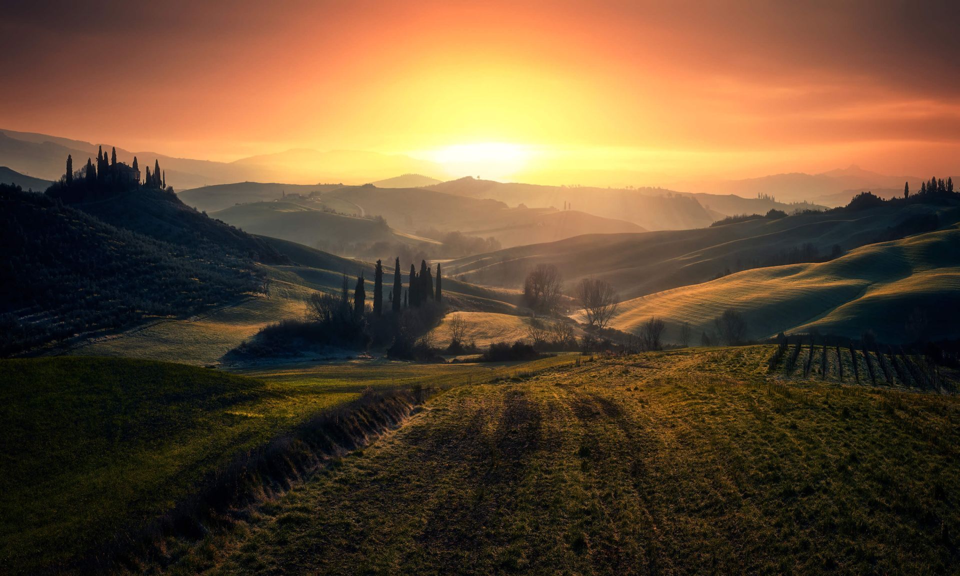 1920x1152 Val d'Orcia in the morning