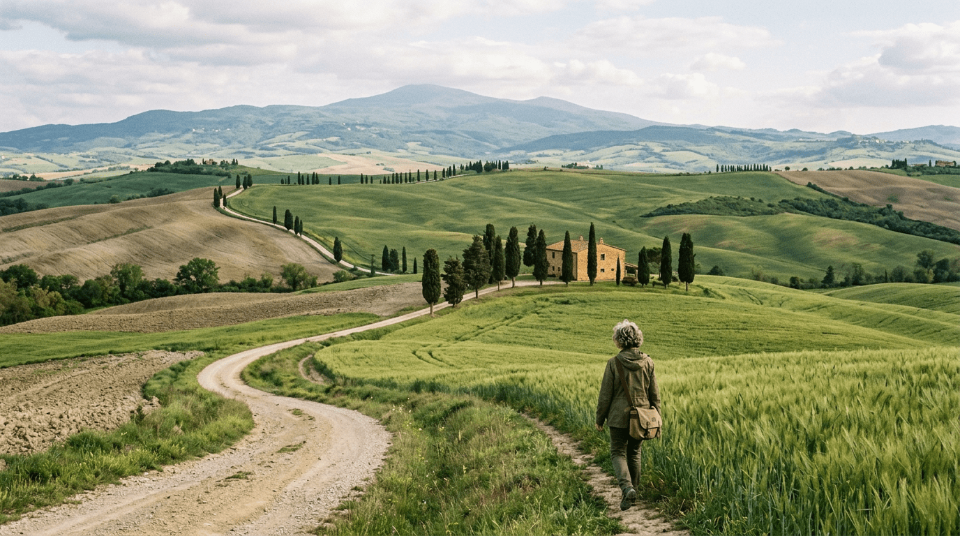 1376x768 Val d'Orcia Tuscany: UNESCO landscape guide