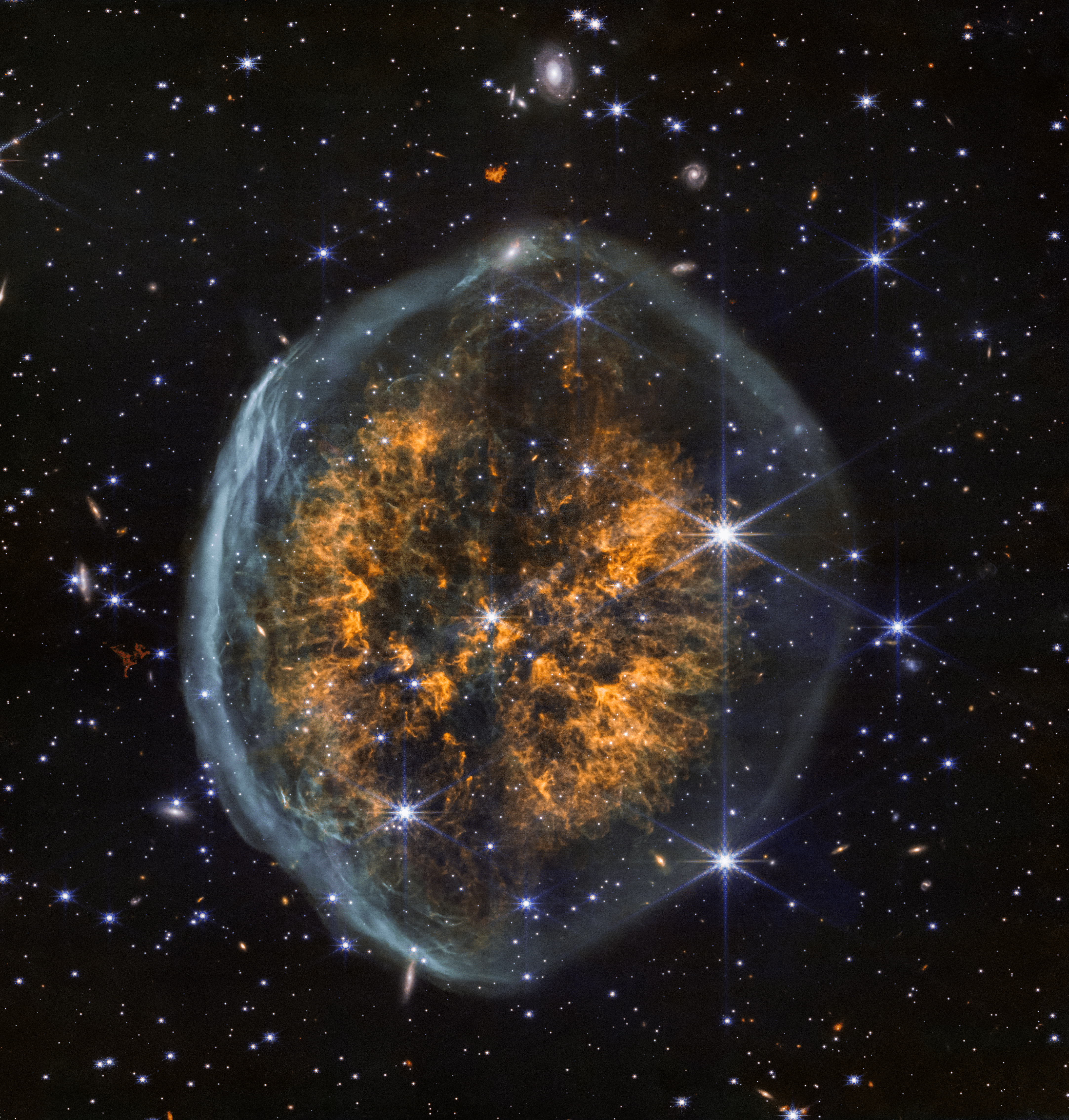 4330x4537 Exposed Cranium Nebula (NIRCam and MIRI Image)