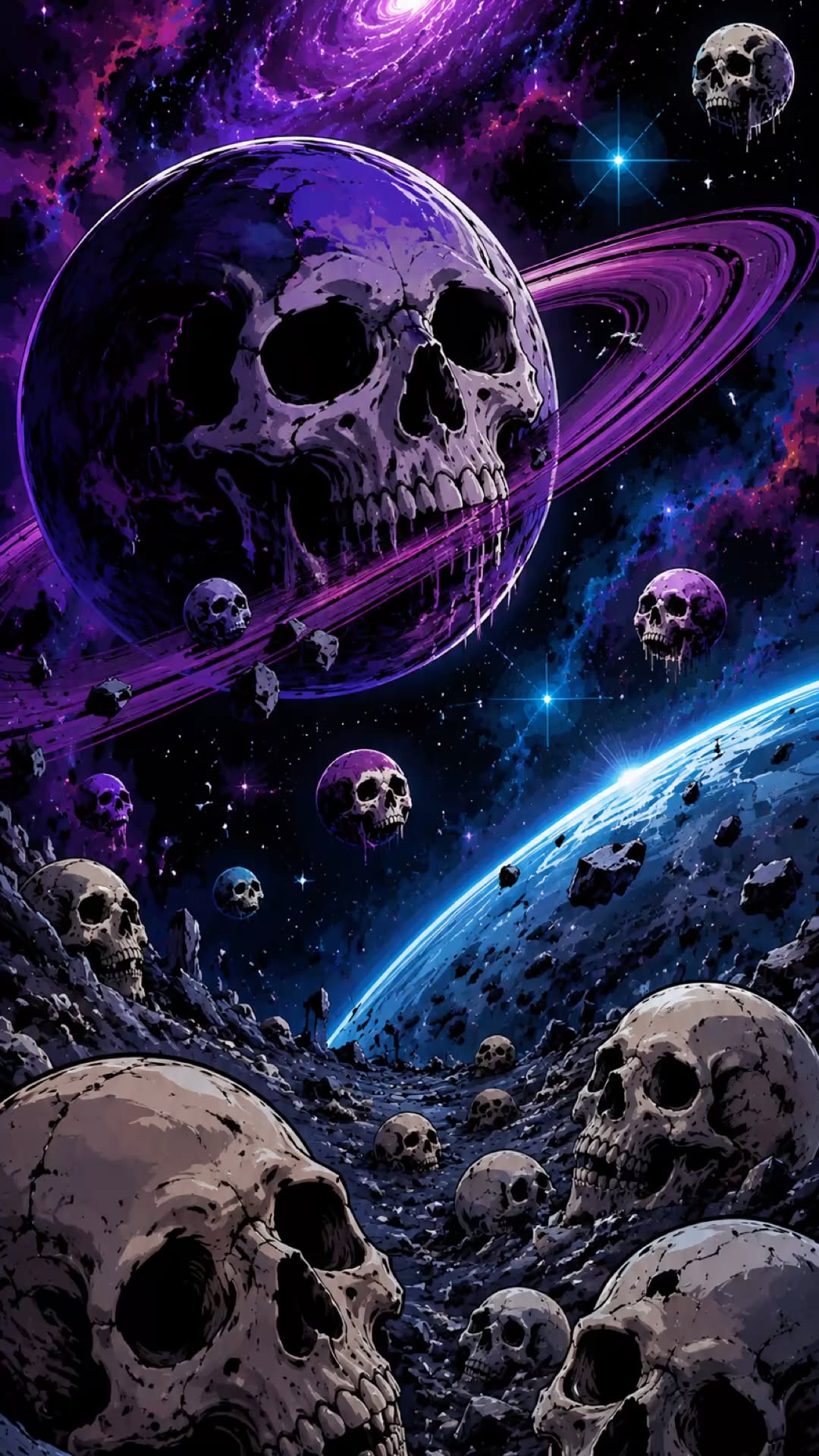 1080x1920 Cosmic Skull Wallpaper