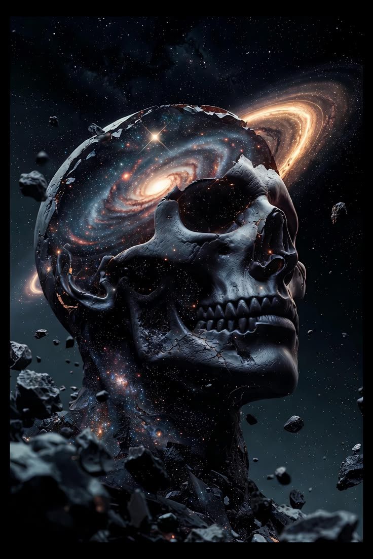736x1104 Space skull background. Space wallpaper iphone, Cool skull background, Space skull tattoo