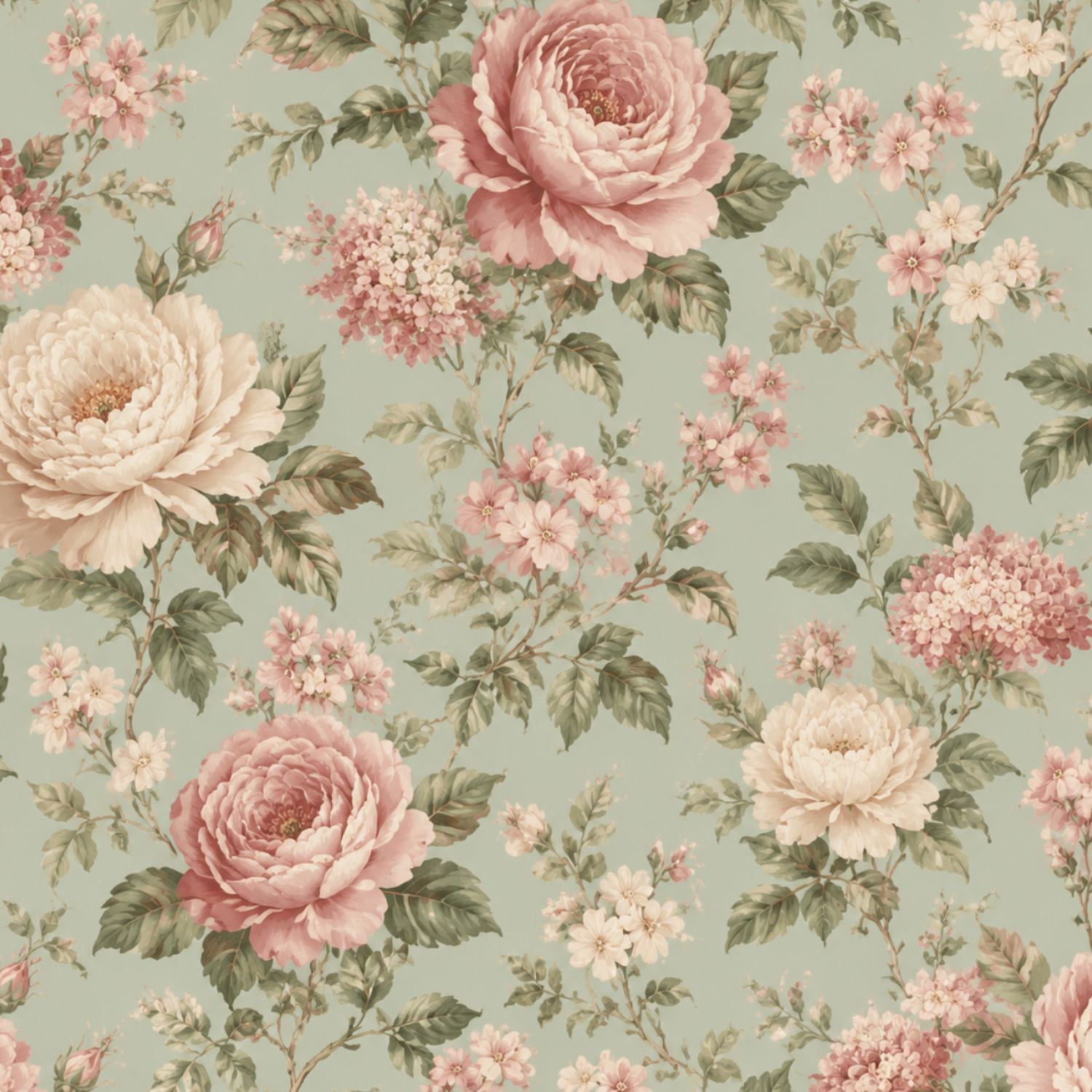 1500x1500 Peel and Stick Victorian Wallpaper 23.6in x 9.8ft Vintage Floral Pink Blue Flowers Beige Contact Paper Vinyl Waterproof Self Adhesive Wall Paper for Bedroom Shelf Cabinet