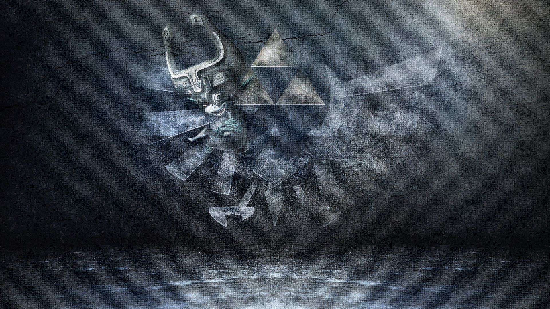 1920x1080 Twilight Princess HD: Midna & Hylian Triforce Wallpaperx1080