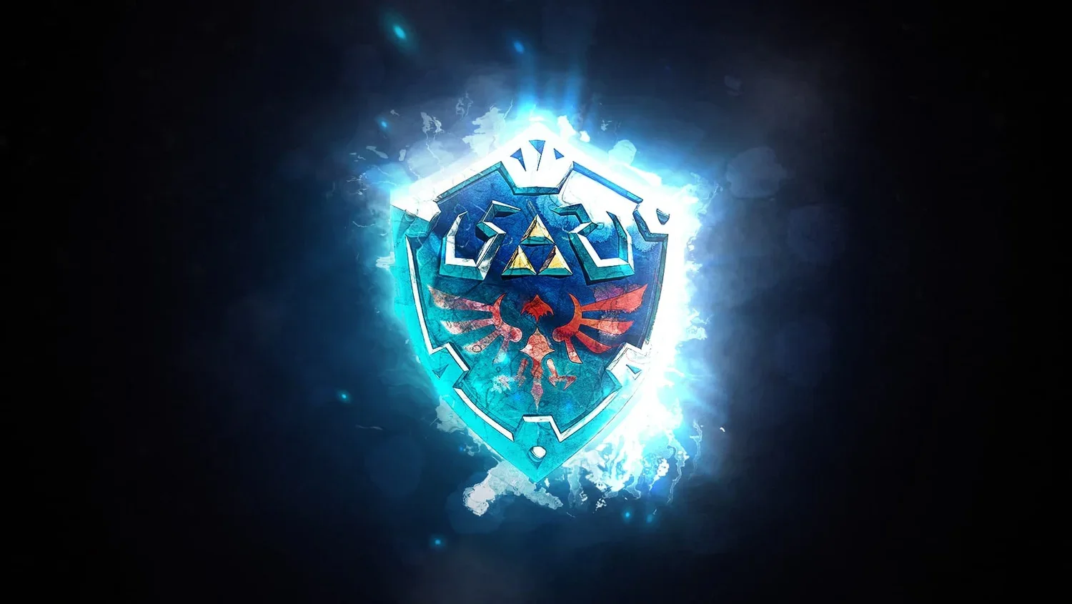 1500x845 The Legend of Zelda Glowing Hylian Shield Wallpaper
