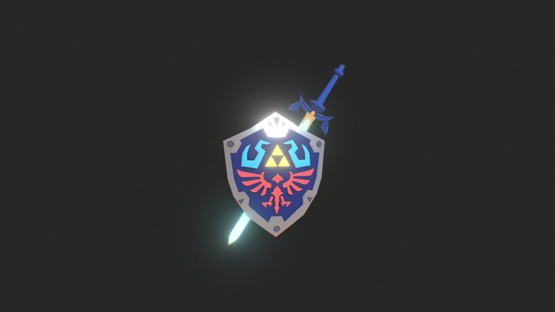 1920x1080 Hylian Shield & Master Sword model by TanishaBerry [ead1488]