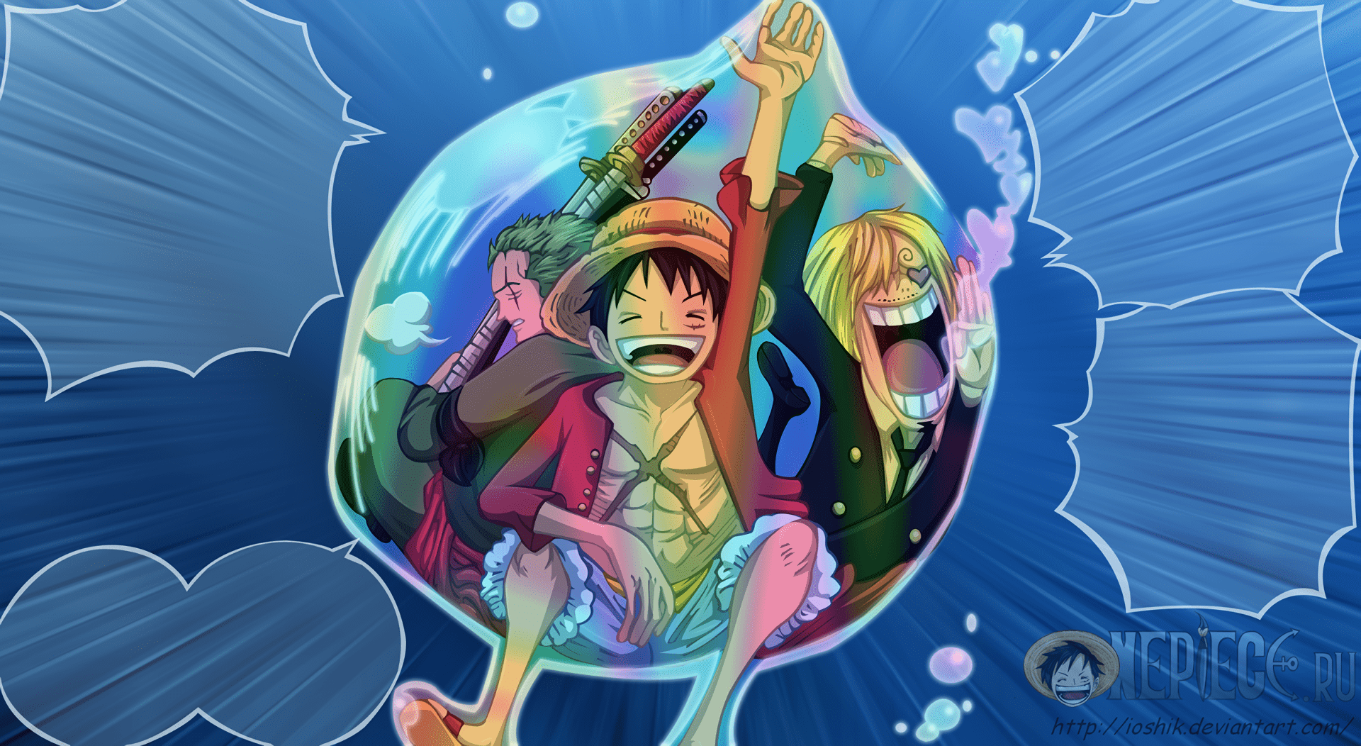 1920x1052 One Piece Adventure: HD Wallpaper of Luffy, Zoro, and Sanjix1052