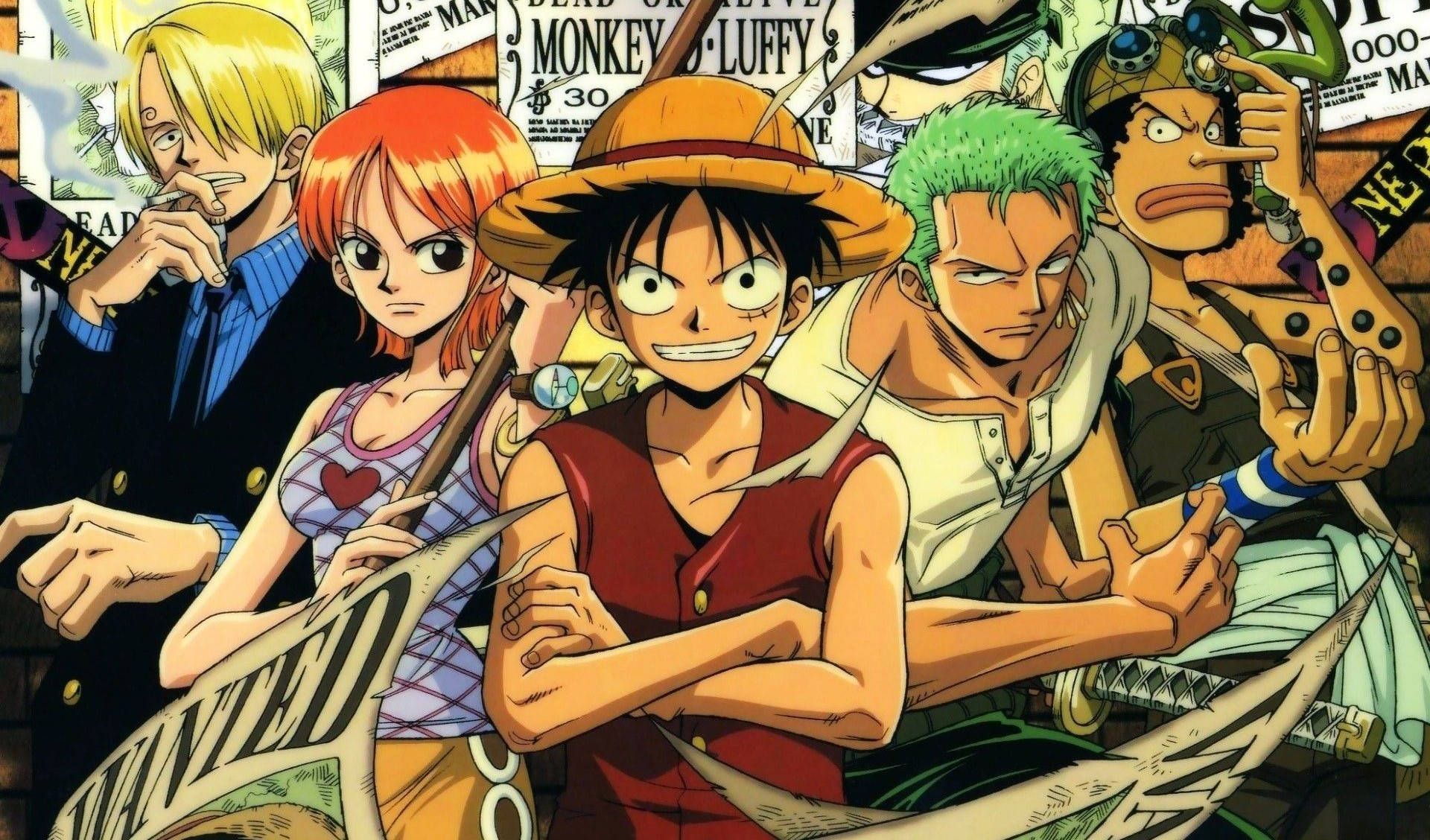 1920x1128 Download Sanji Nami Luffy Zoro Usopp Art Cover Desktop Wallpaper