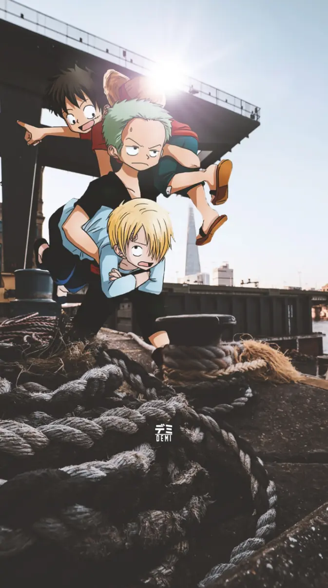 673x1206 Luffy Zoro Sanji wallpaper