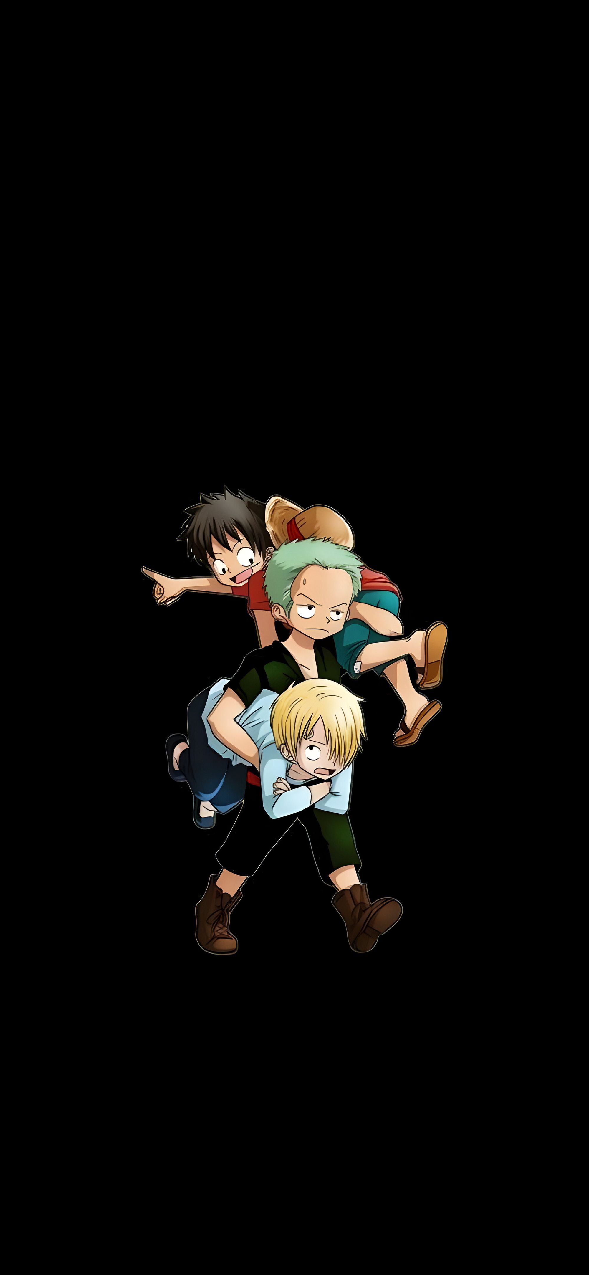 2000x4329 One Piece Zoro Carrying Luffy & Sanji Wallpaper One Piece