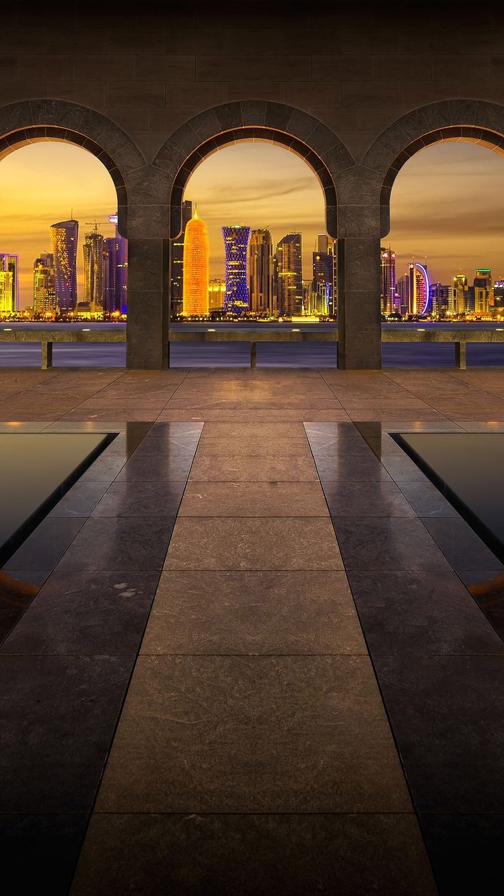 736x1308 Qatar: A Beautiful Place to Visit. Doha qatar background, Doha cityscape night view, Doha cityscape