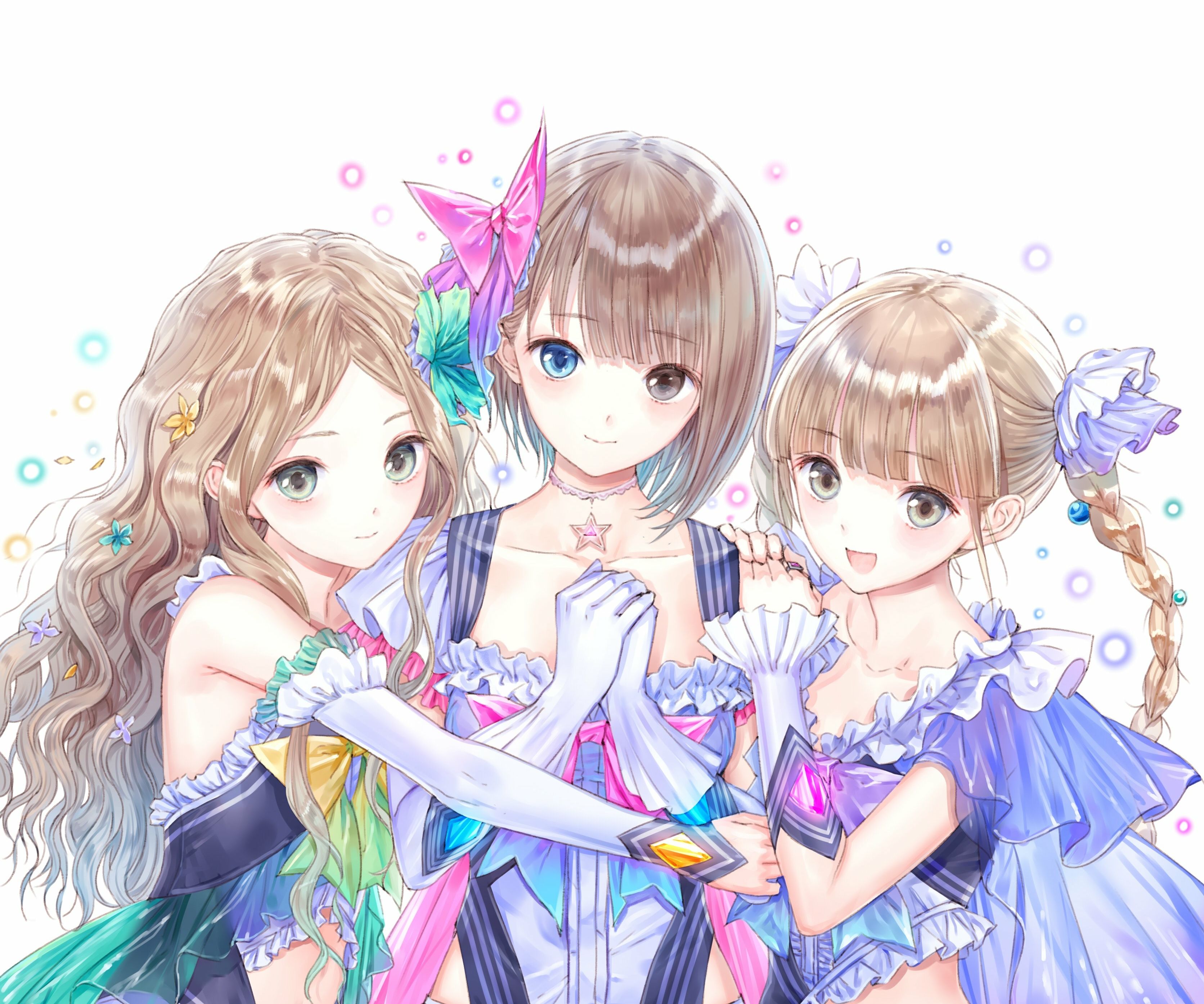 3344x2787 Download Shirai Hinako Shijou Yuzuki Shijou Raimu Anime Blue Reflection HD Wallpaperx2787
