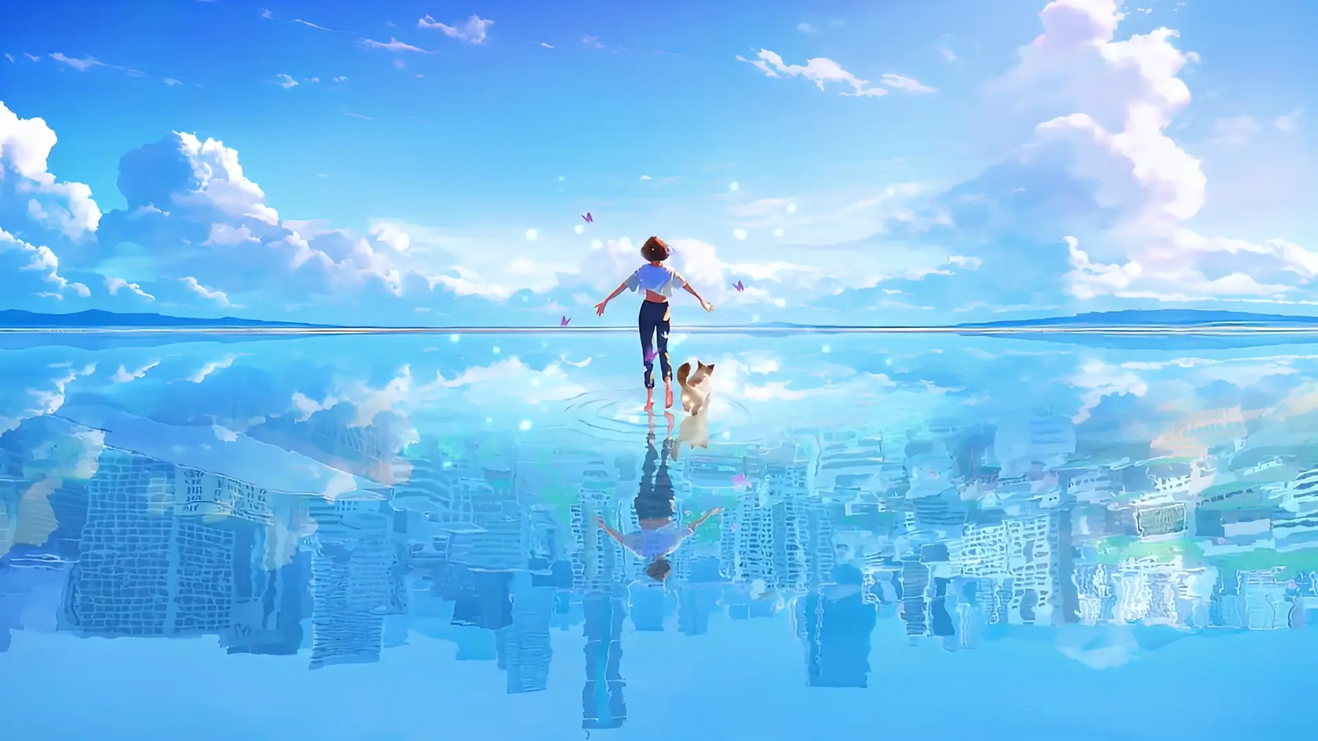 1920x1080 Mirror Sky Journey Anime 4K Live Wallpaper for Mac & Windows