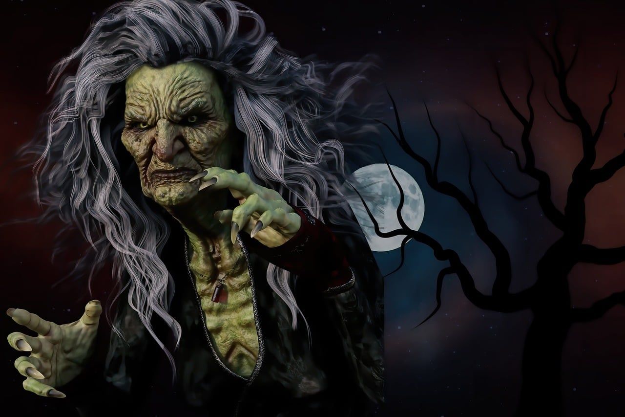 1280x853 Download Witch Moon Creepy. Royalty Free Stock Illustration Image