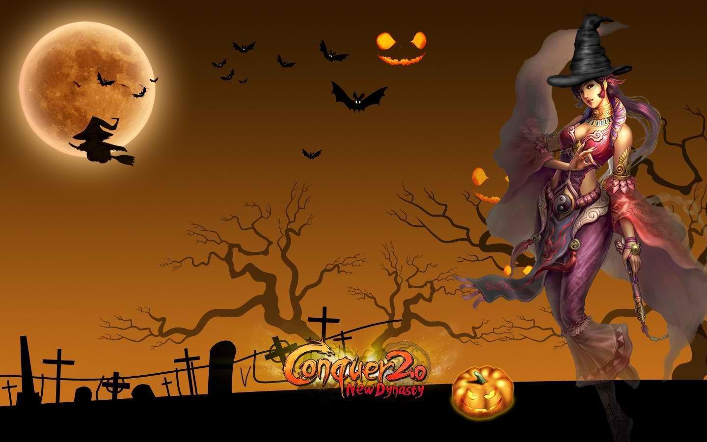 1440x900 Halloween Witches Wallpaper