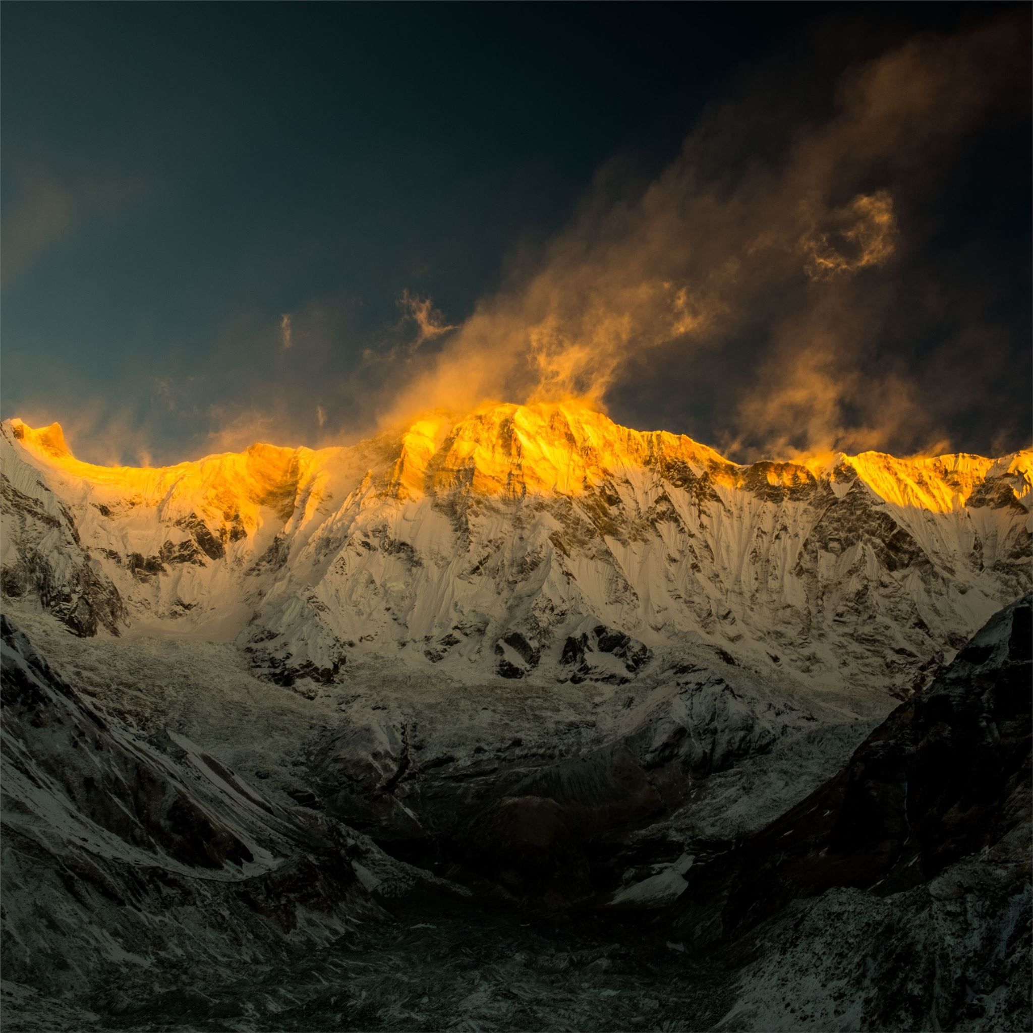 2048x2048 annapurna mountains nature landscape 5k iPad Air Wallpaper Free Download