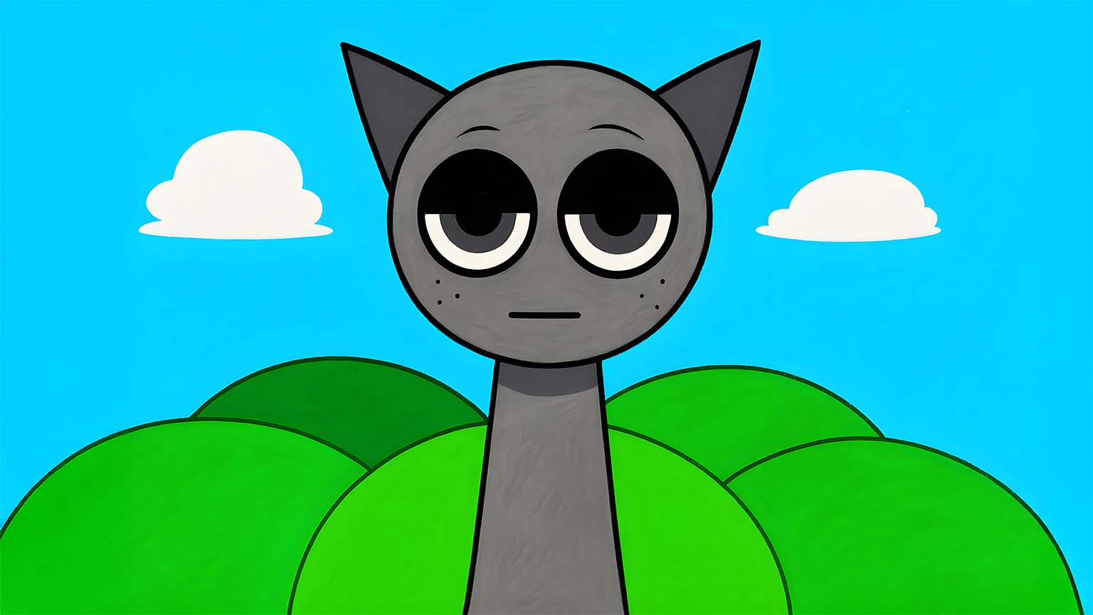 1536x864 Incredibox Sprunki Gray Character Desktop Wallpaper 4K & HD