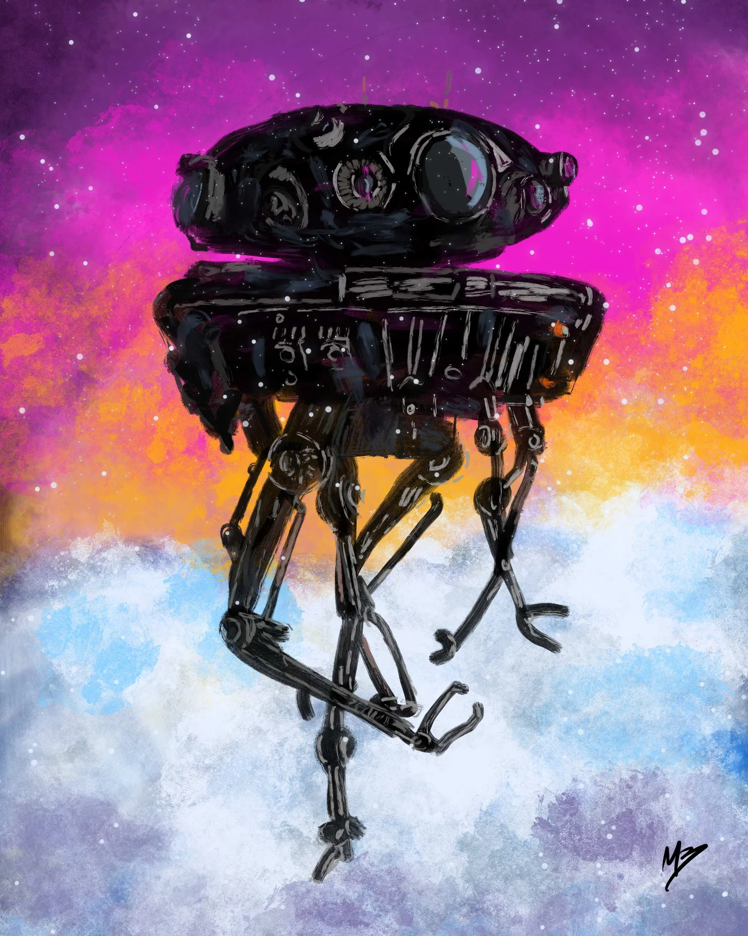 1500x1875 Imperial Probe Droid Art Print