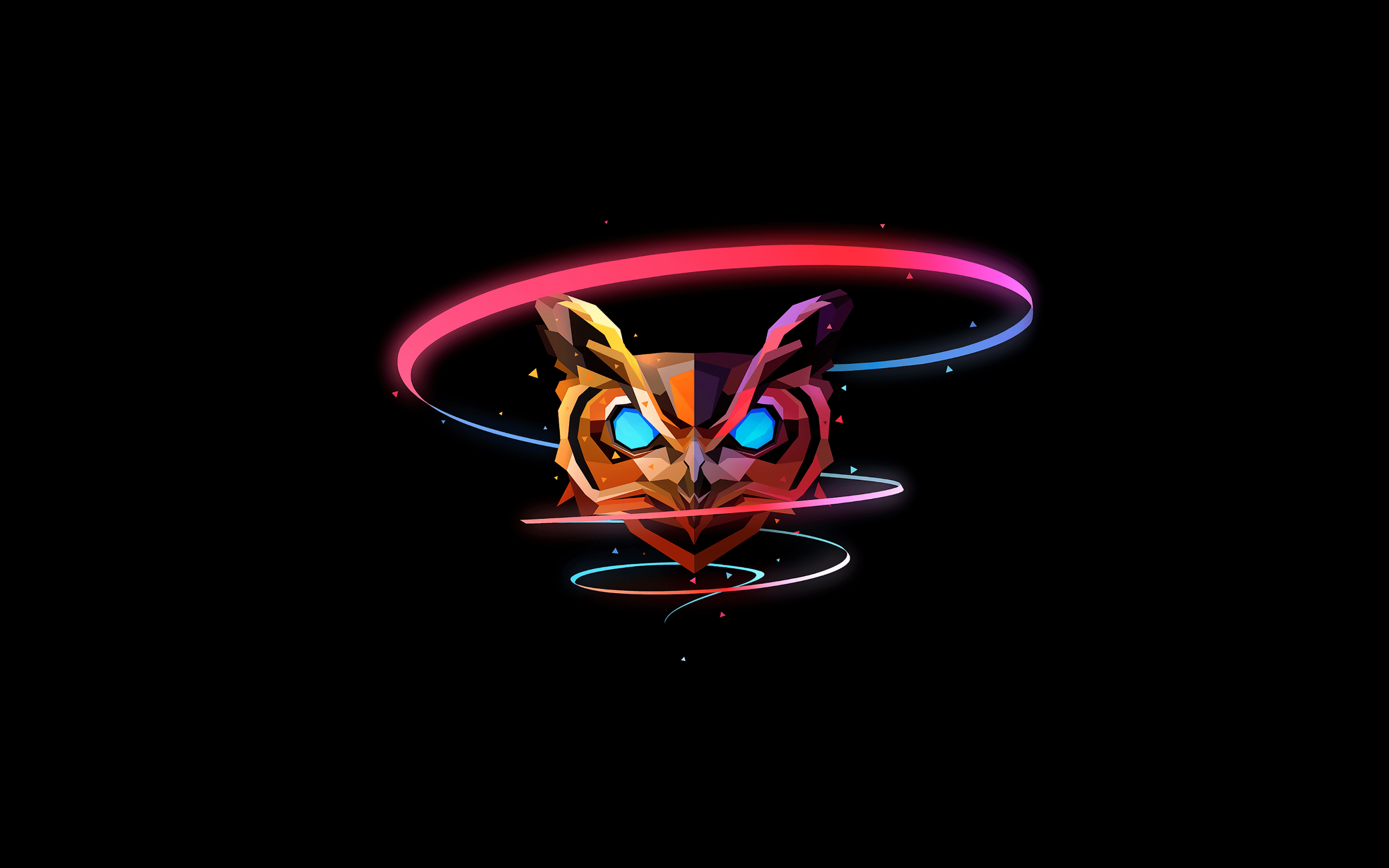 2880x1800 Colorful Owl Wallpaper 4K, Low poly, Artwork, AMOLED
