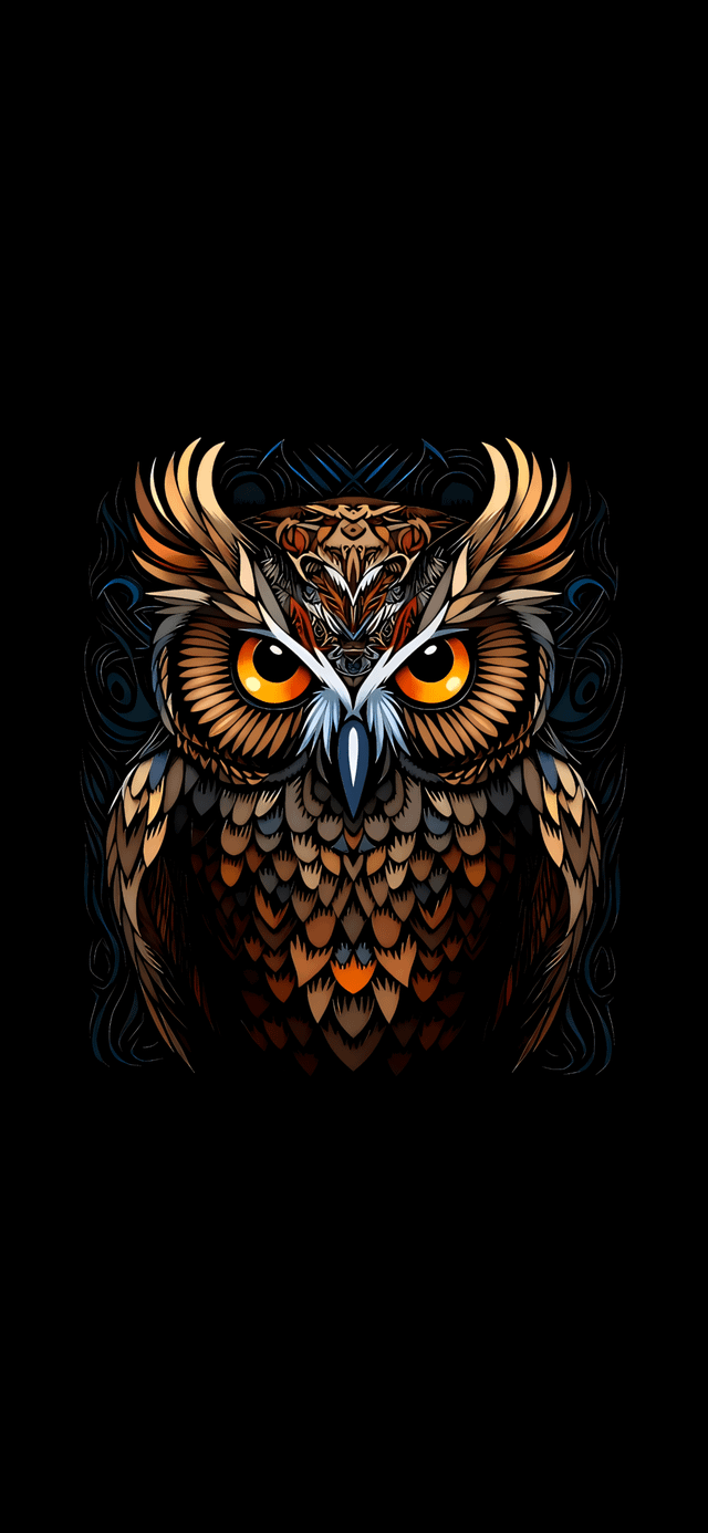 640x1386 Tribal Owl and Eagle (1440x3120)