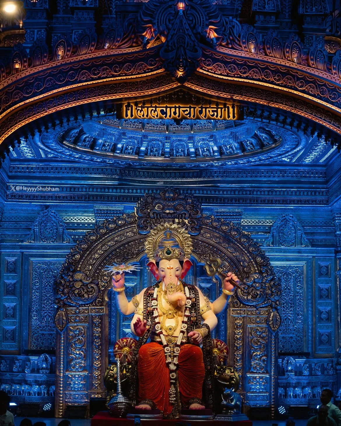 1170x1463 Shubham Kumar on X: Blessing your feed with Lalbaugcha Raja 2026 first look