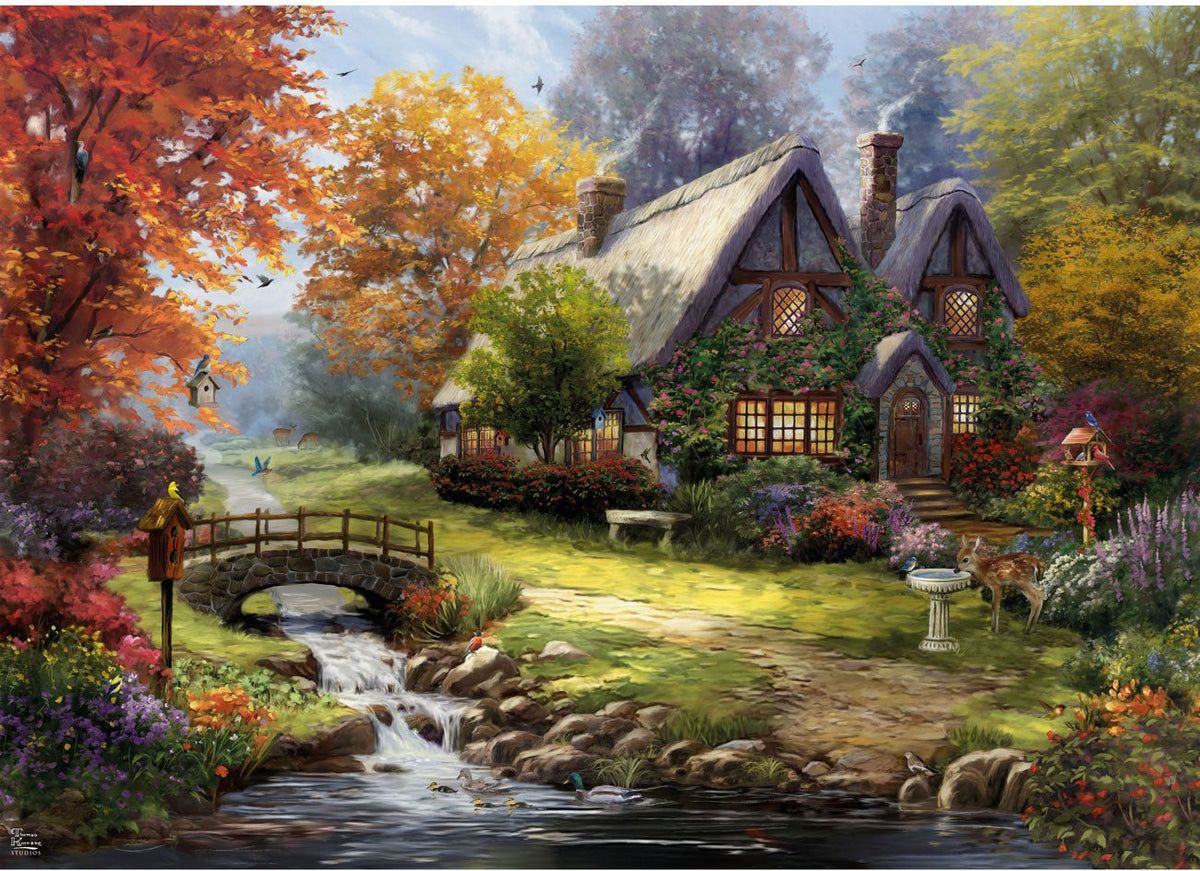 1200x871 Birdsong Cottage by Thomas Kinkade Studios Piece Jigsaw Puzzle (Gibsons)