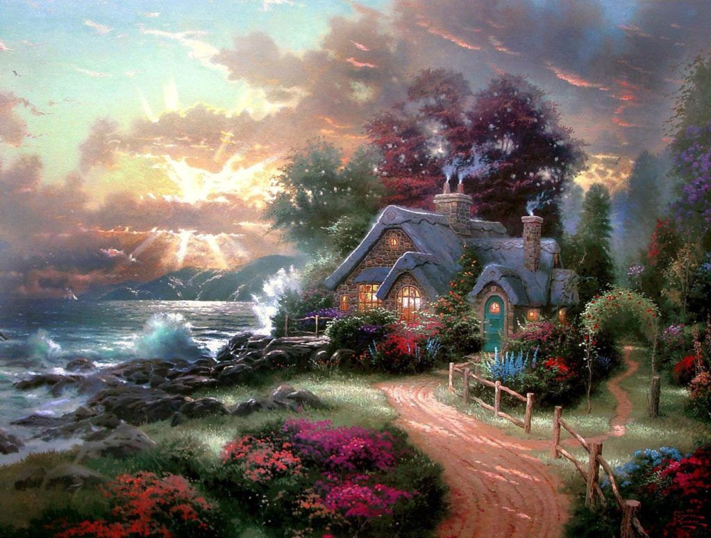 1024x775 Kinkade Painting Wallpaper
