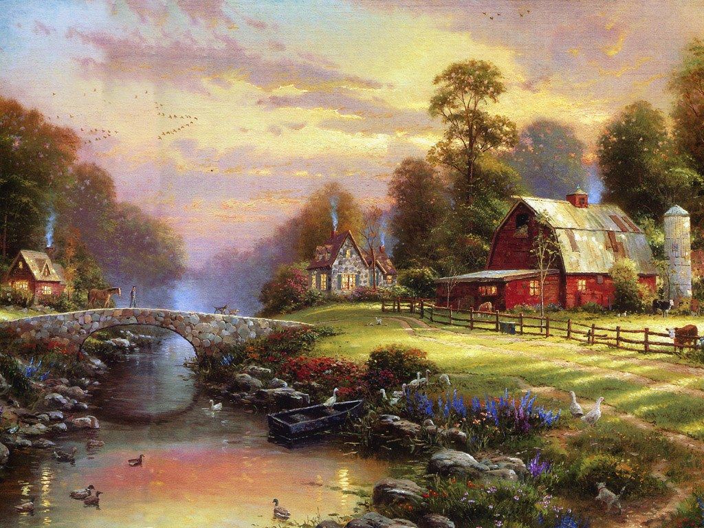 1024x768 Art Wednesday: Thomas Kinkade