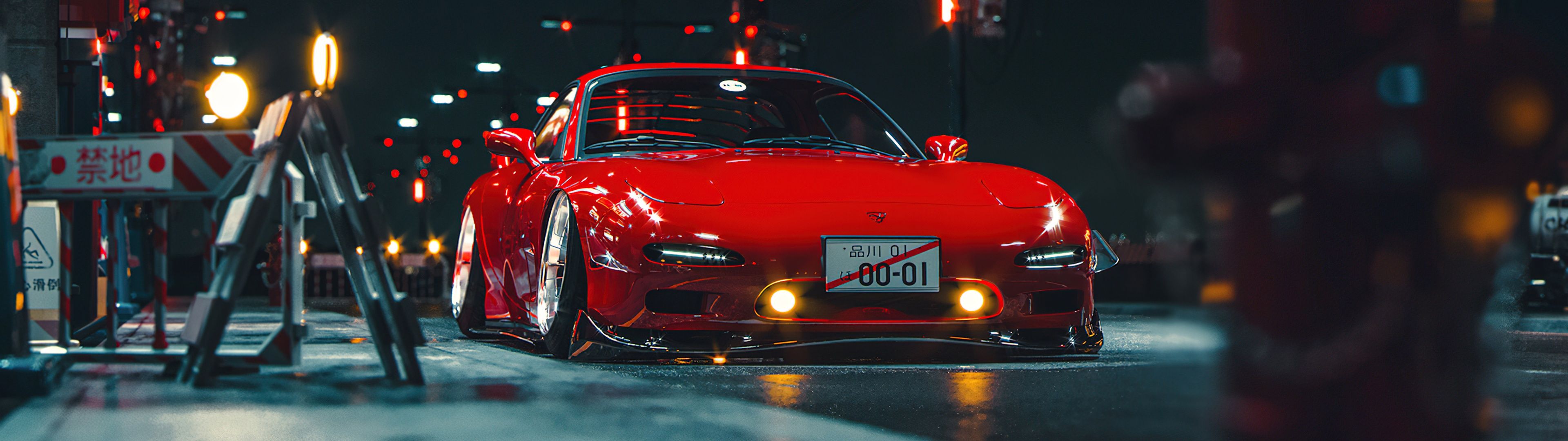 3840x1080 Mazda RX 7 Wallpaper 4K, JDM Cars, Japanese, AI Art