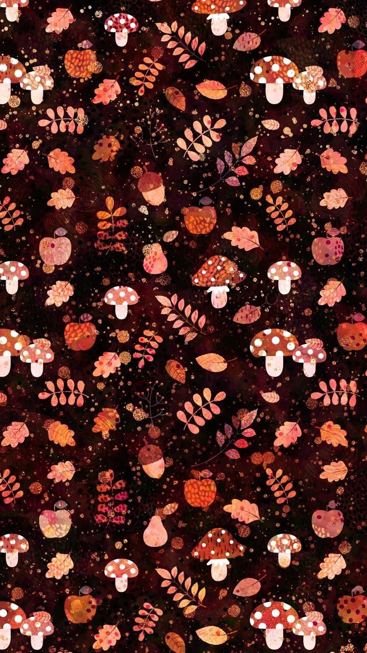 720x1280 Brown Autumn Mushrooms wallpaper
