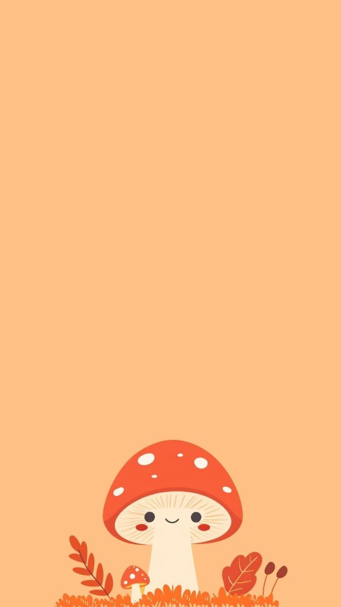 675x1200 Cute Fall Mushroom Wallpaper Free Autumn Phone Background