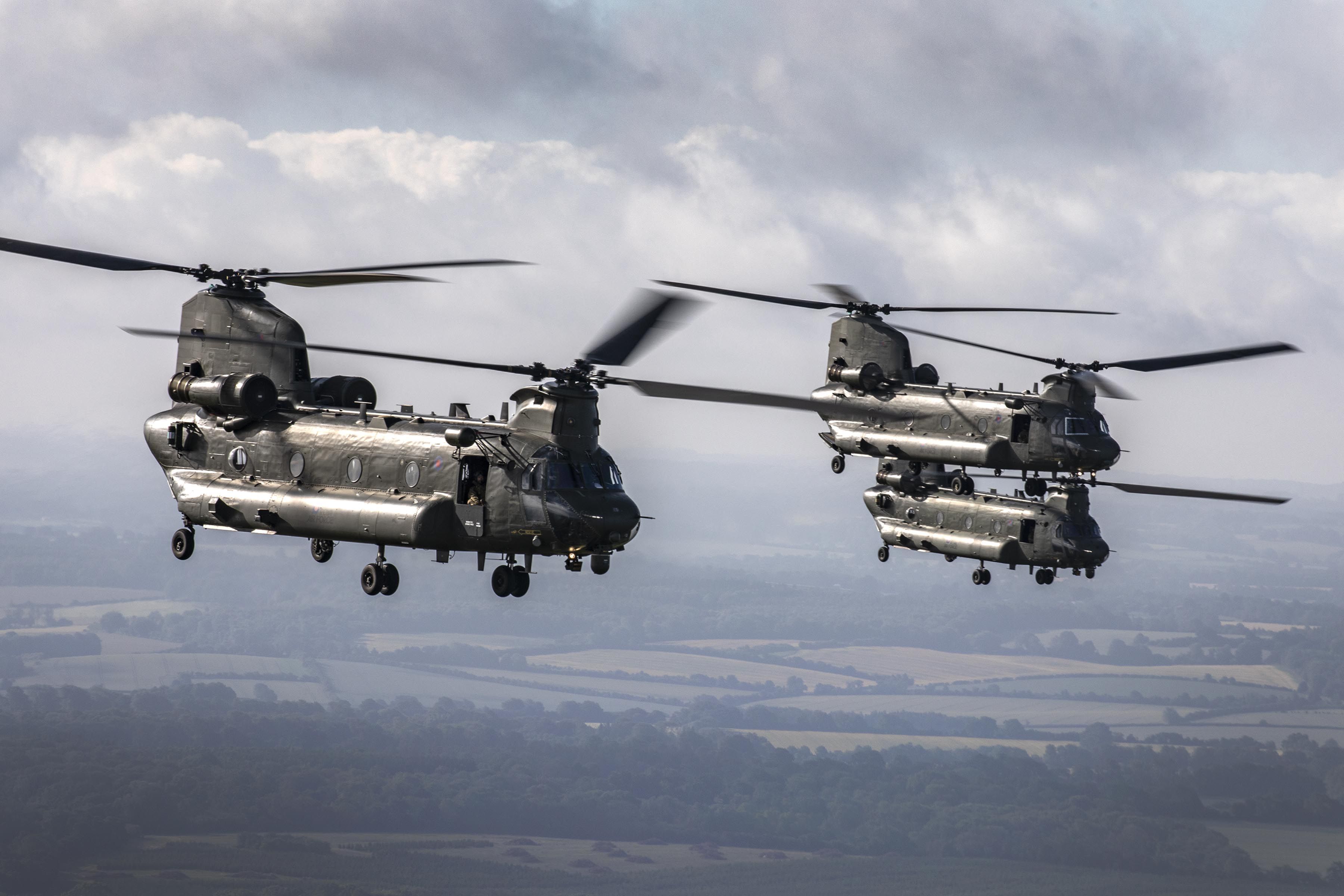 3600x2400 Ex Black Marauder Chinook Helicopters MOD