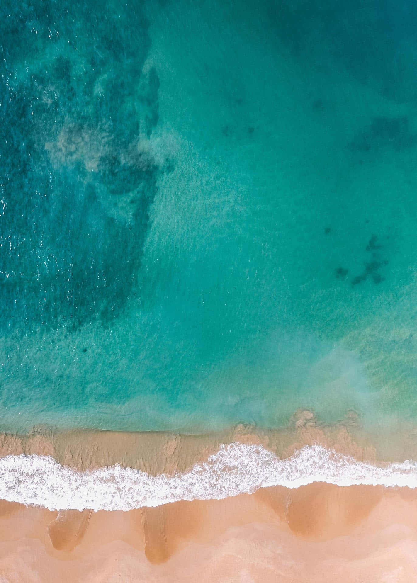 1372x1920 Download Shallow Beach Top View Wallpaper