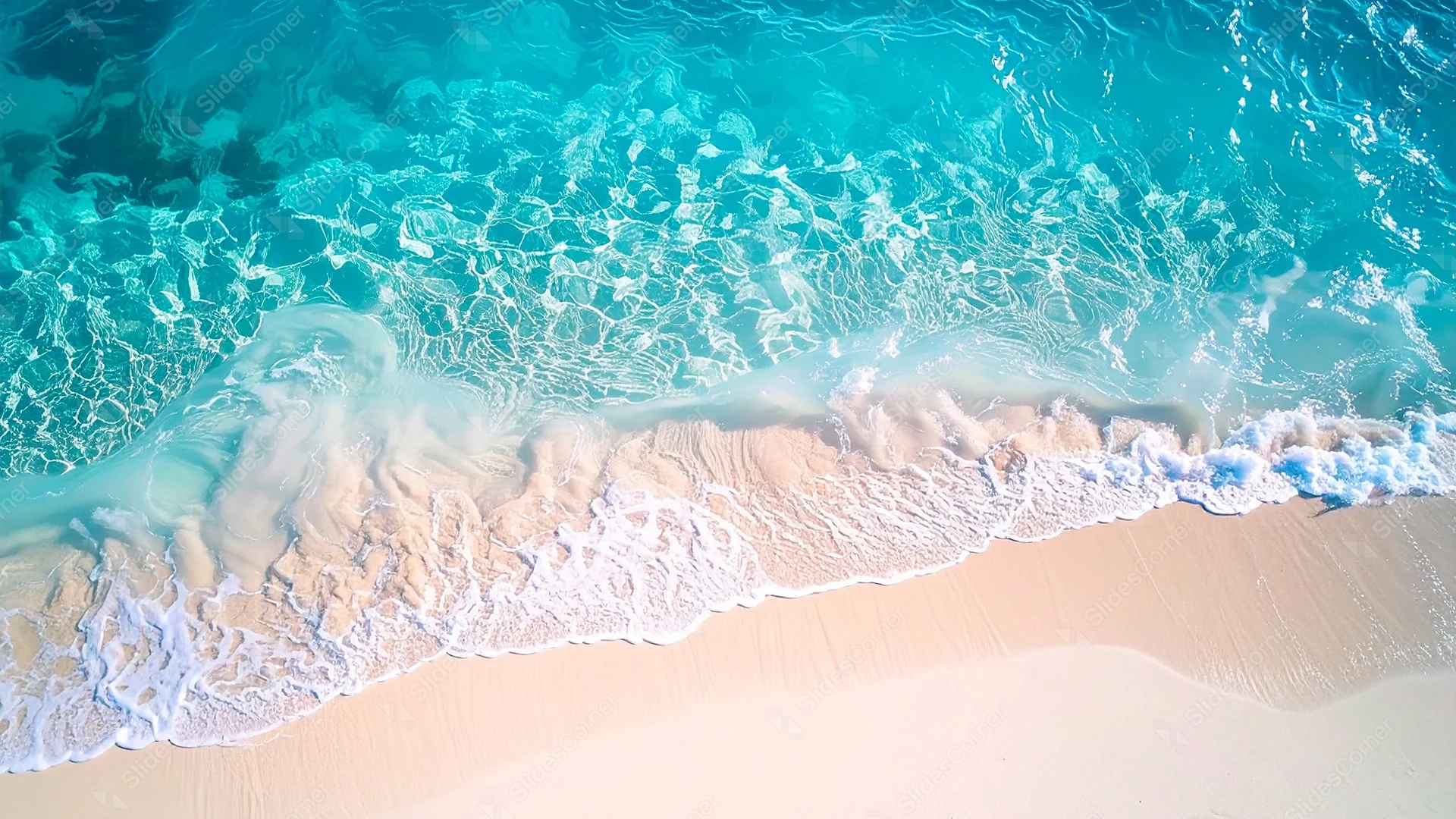 1920x1080 Beach Background For PowerPoint With A Top Down Aerial Wave