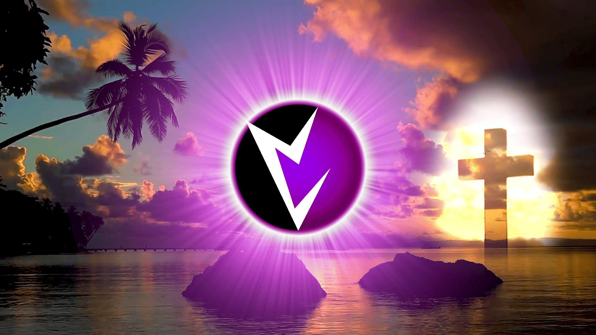 1920x1080 Vril Society Sunset Emblem Cross Poster