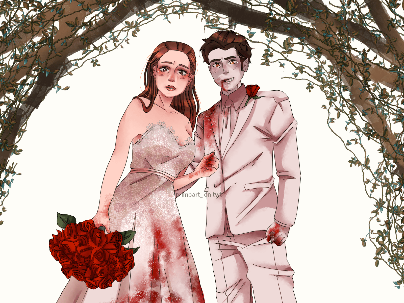 1600x1200 Fanart I did of Bella's nightmare wedding!