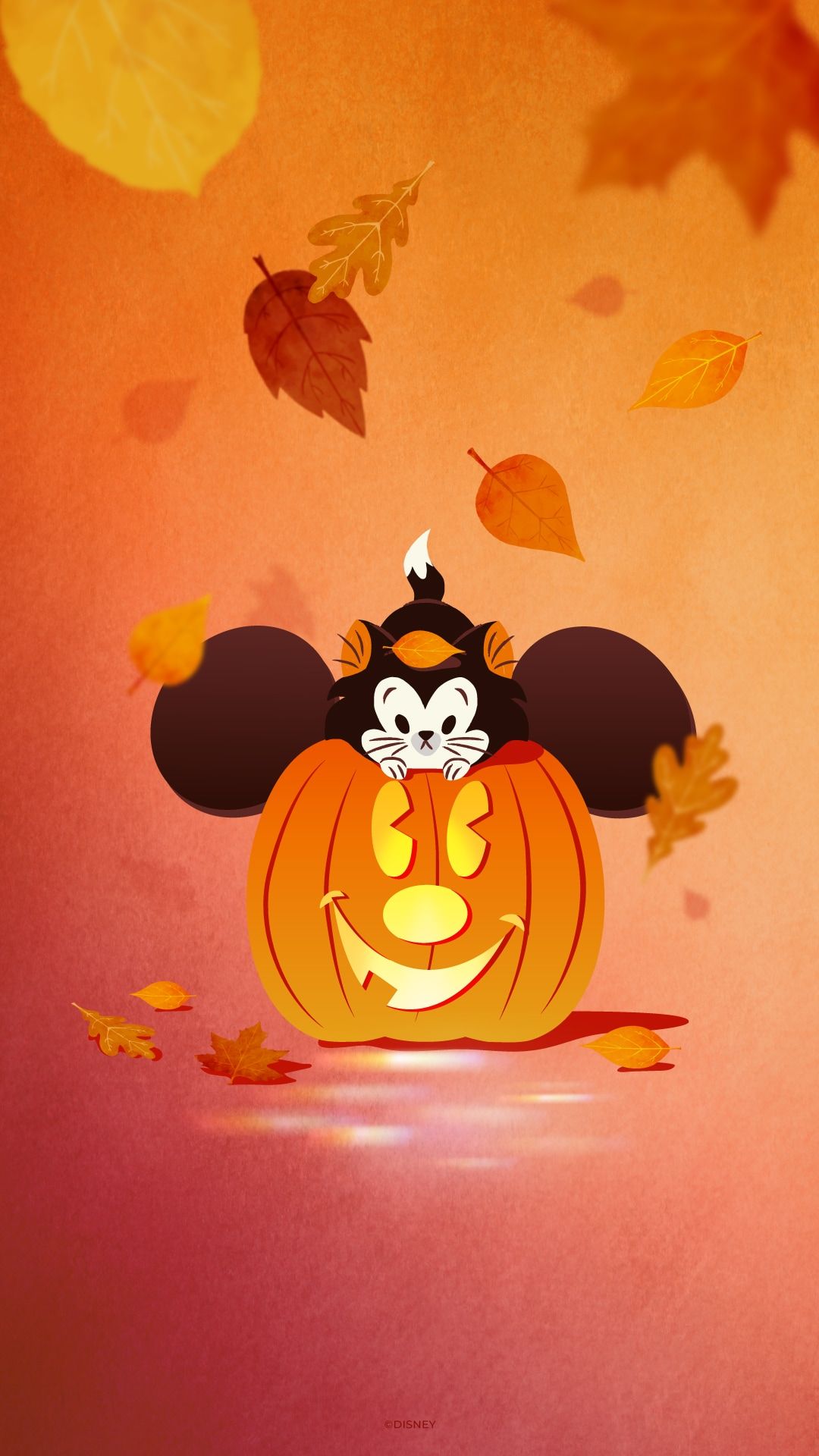 1080x1920 Disney Fall Wallpaper Featuring Mickey Pumpkins, Figaro, Olaf, Goofy Parks Blog