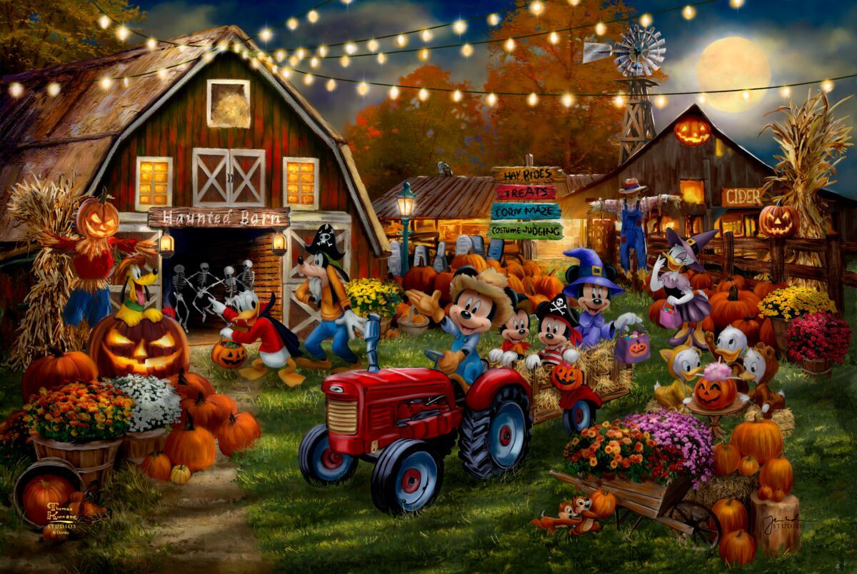1200x804 Shop Disney Mickey and Minnie Pumpkin Festival From Thomas Kinkade Studios