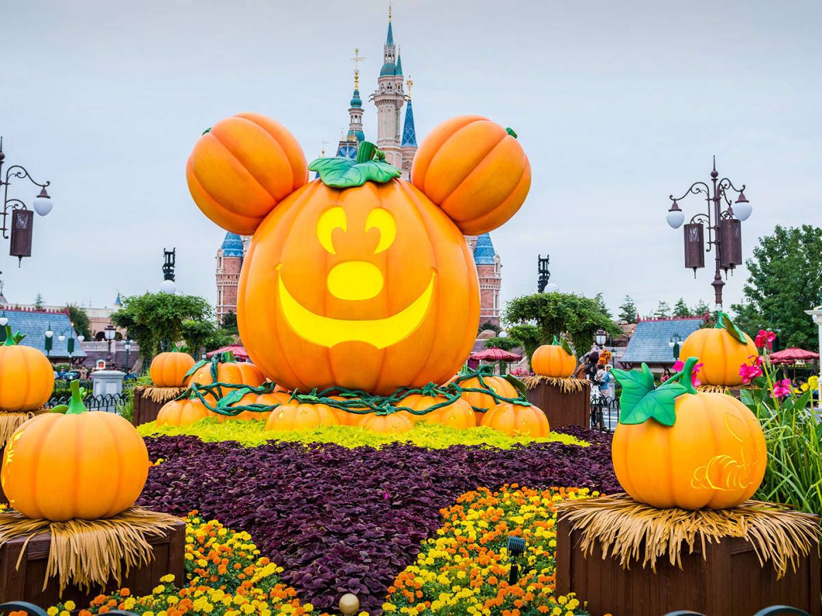 1200x900 Download Disney Halloween Mouse Pumpkins Wallpaper