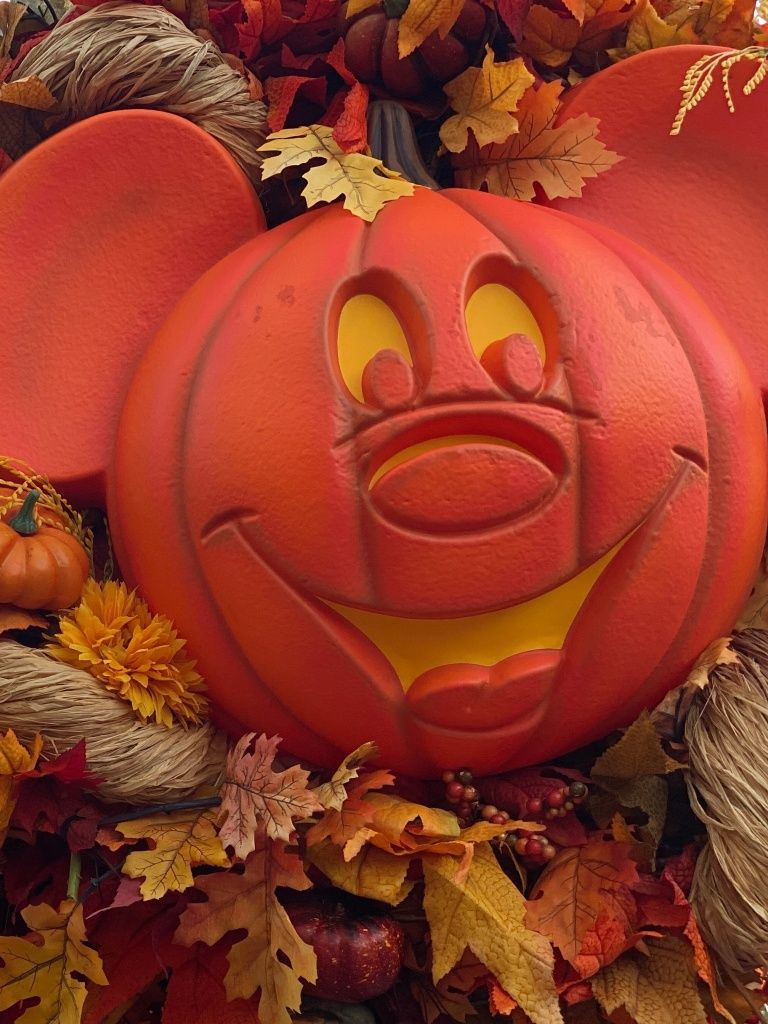 768x1024 Mickey Mouse Wallpaper 4K, Pumpkin, Thanksgiving