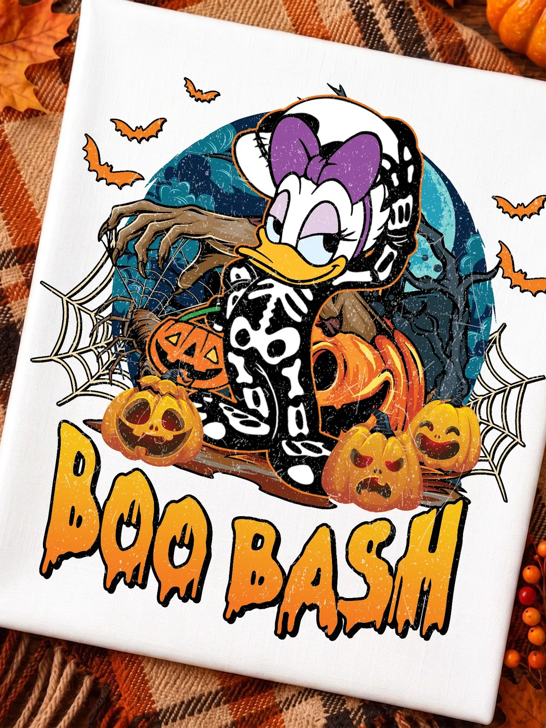 1080x1440 Donald Duck Halloween Boo Bash PNG Digital Download, Skeleton Pumpkin Spooky PNG File, Disney Halloween Shirt Design, Cricut Printable