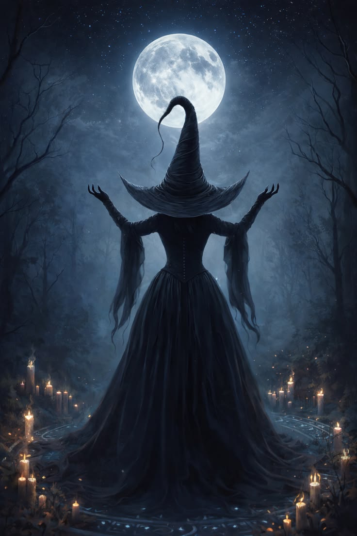 736x1104 Witches aesthetic blue. Spooky witch, Halloween witches, Victorian witch