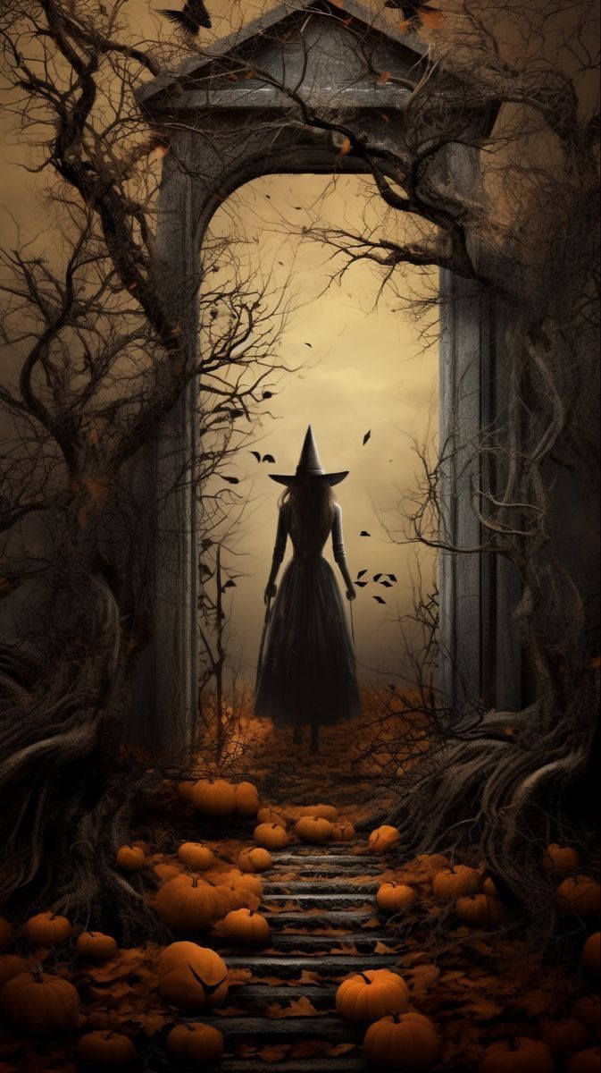 673x1200 Spooky witch wallpaper. Witchy fall wallpaper, Witches wallpaper iphone, Witch art
