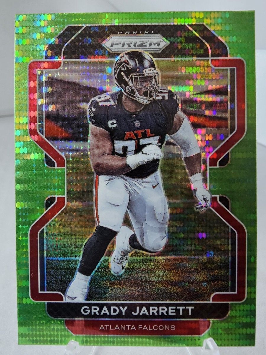 900x1200 GRADY JARRETT 2021 PRIZM FOOTBALL GREEN PULSAR PRIZM FALCONS