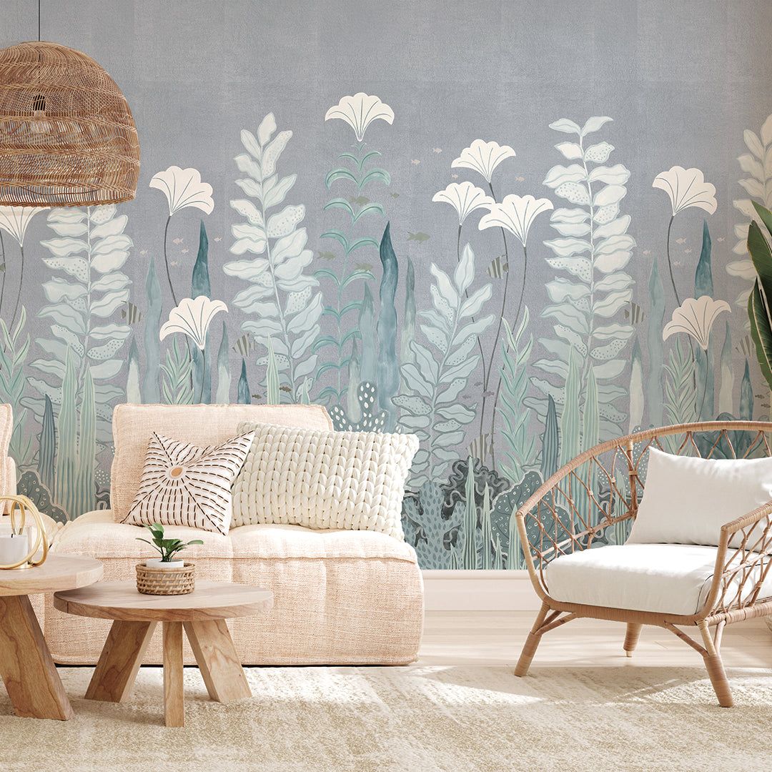 1080x1080 Coral and Kelp Peel and Stick Wall Mural