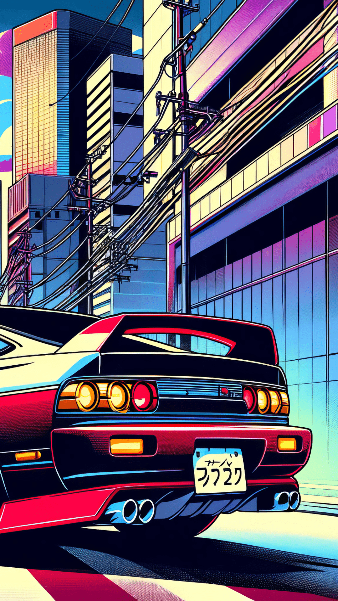 1080x1920 JDM Night Drive: Neon City Street Racer Wallpaper