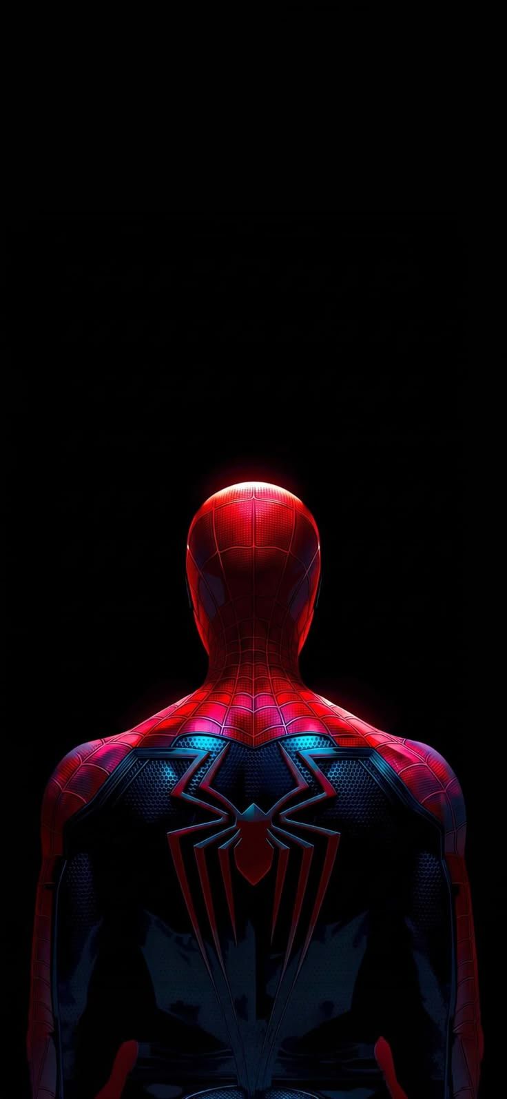 736x1595 Spider Man Pure Black AMOLED Wallpaper For IPhone